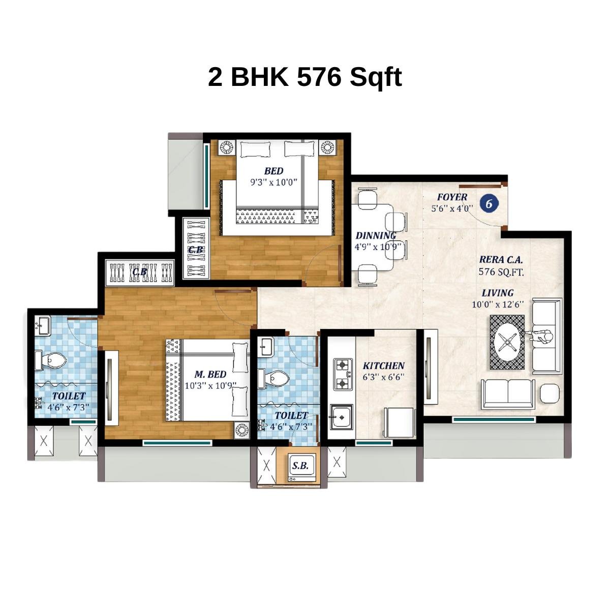 Larkins-Nest-Floor-Plan-2-BHK-576-Sqft